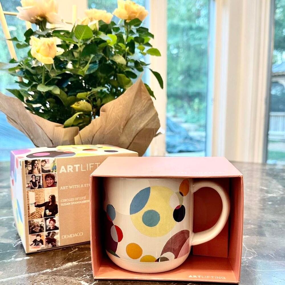 Demdaco Mug by Susan Spangenberg Artsy Abstract Coffee Tea Mug chic ceramic
